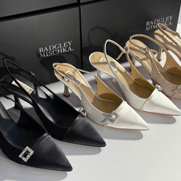 Badgley Mischka Women's Annmarie Jeweled Slingback Stiletto Pumps new VARIETY - Picture 12 of 15